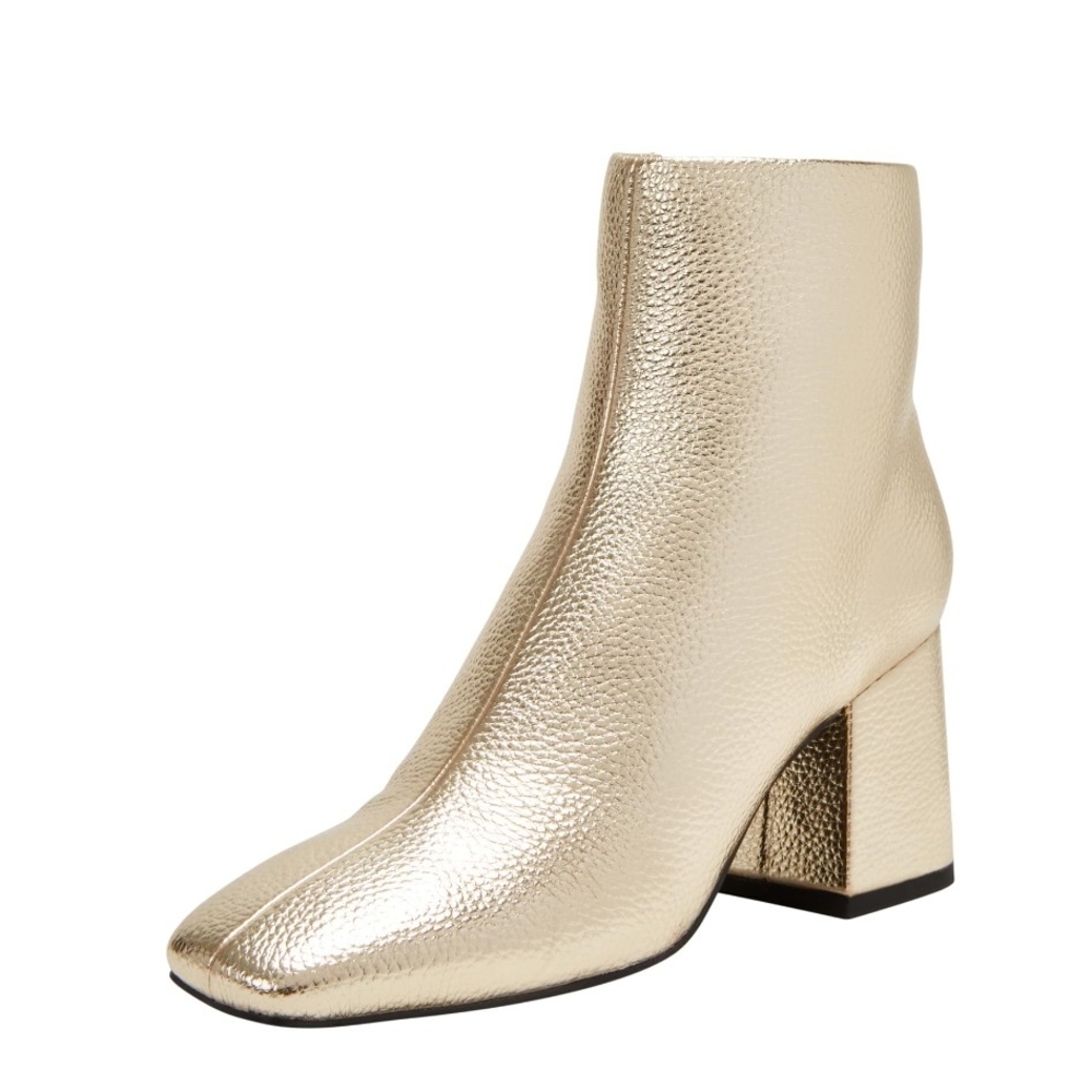 Katy Perry Collections Metallic Gold Ankle Chunky Heel  Booties Size 5